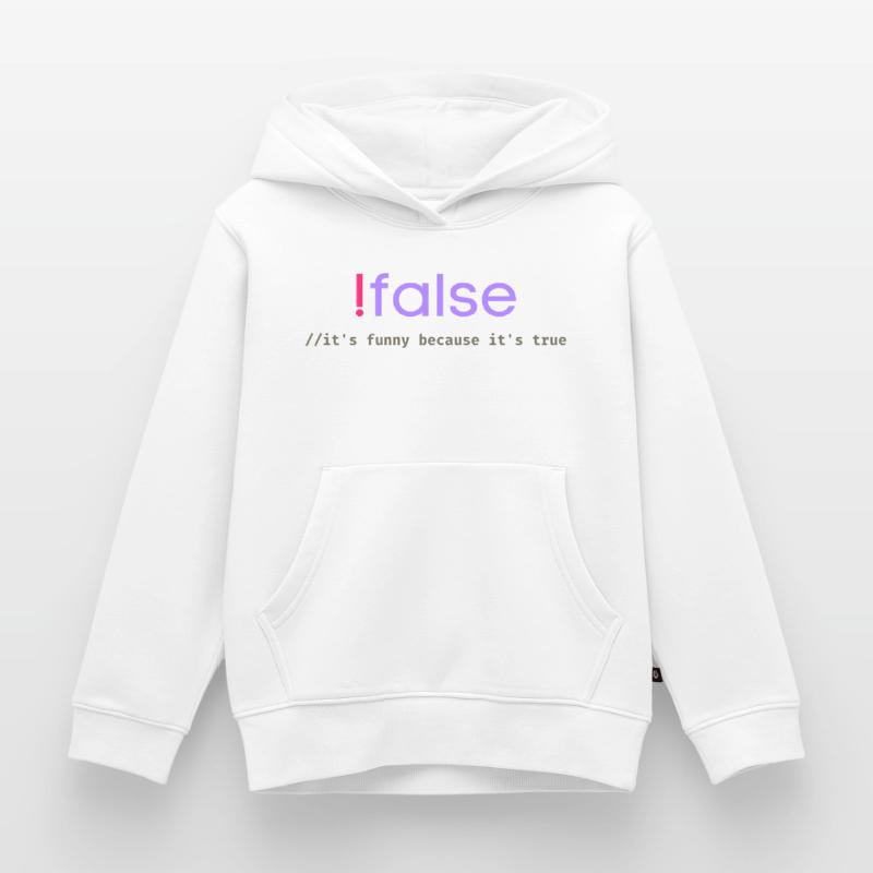 Ifalse Funny Coder Programming Pun Kids Premium Organic Hoodie