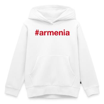 Hashtag Arménie - Sweat Premium à capuche enfant bio - blanc - Devant - AI Model Kid Female (0cm)