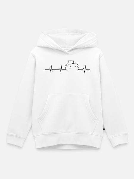Traktor Herzschlag Puls - Kinder Premium Organic Hoodie - Weiß