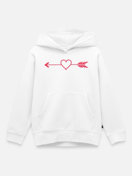 Herzpfeil Ornament - Kinder Premium Organic Hoodie - Weiß