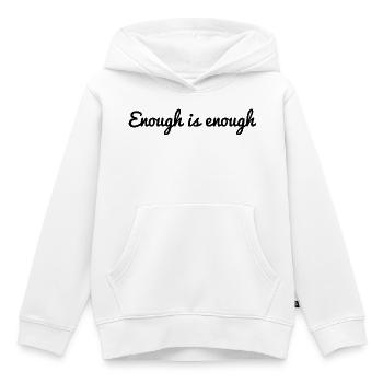 CITATION. MESSAGE. HUMOUR. CITATIONS DRÔLES - Sweat Premium à capuche enfant bio - blanc - Devant - AI Model Kid Female (0cm)