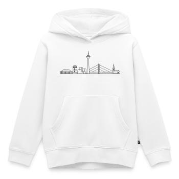Cadeau de la chemise de la ville de la tour du Rhin de la Skyline de Düsseldorf - Sweat Premium à capuche enfant bio - blanc - Devant - AI Model Kid Female (0cm)