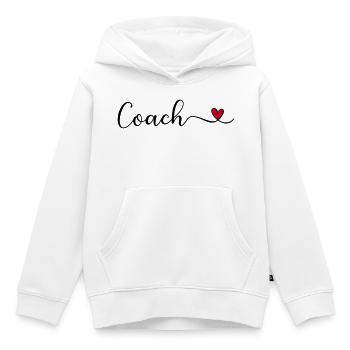 entraîneur - Sweat Premium à capuche enfant bio - blanc - Devant - AI Model Kid Female (0cm)