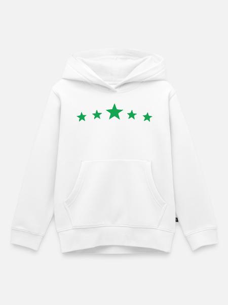 Grüne Sterne - Kinder Premium Organic Hoodie - Weiß