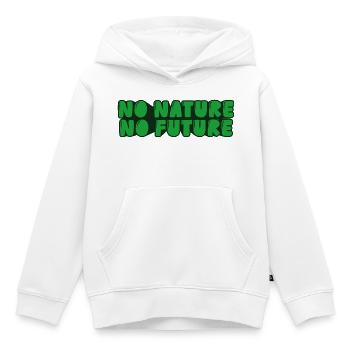 No Nature No Future - Kids Premium Organic Hoodie - white - Front - AI Model Kid Female (0cm)
