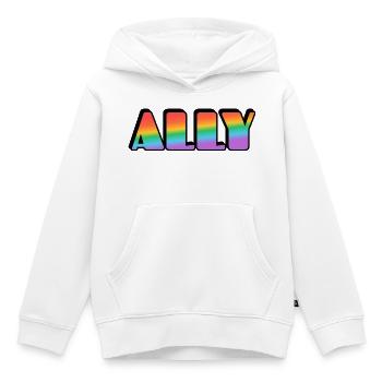 Ally Rainbow Letters - Kinder Premium Organic Hoodie - Weiß - Vorne - AI Model Kid Female (0cm)