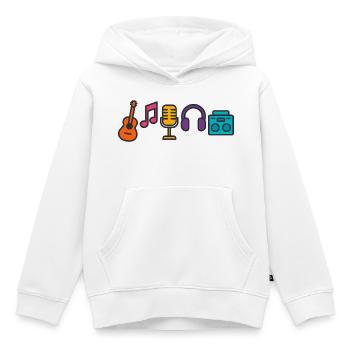 Musique Passion Ondes sonores Cadeau de design - Sweat Premium à capuche enfant bio - blanc - Devant - AI Model Kid Female (0cm)