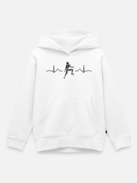 Boulderer Herzschlag Boulder Bouldern - Kinder Premium Organic Hoodie - Weiß