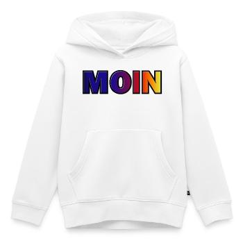 MOIN Gradient Typo Druck - Kinder Premium Organic Hoodie - Weiß - Vorne - AI Model Kid Female (0cm)