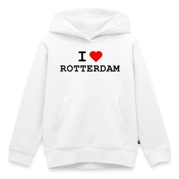 J’aime Rotterdam - Ich liebe Rotterdam - Sweat Premium à capuche enfant bio - blanc - Devant - AI Model Kid Female (0cm)