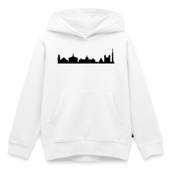 Silhouette de Karlsruhe - Sweat Premium à capuche enfant bio - blanc - Devant - AI Model Kid Female (0cm)