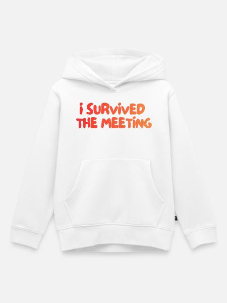 Ich habe das Treffen überlebt - Kinder Premium Organic Hoodie - Weiß