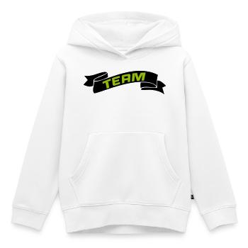 Équipe - Sweat Premium à capuche enfant bio - blanc - Devant - AI Model Kid Female (0cm)