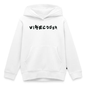 VibeCoder Glitch Neon - Kinder Premium Organic Hoodie - Weiß - Vorne - AI Model Kid Female (0cm)
