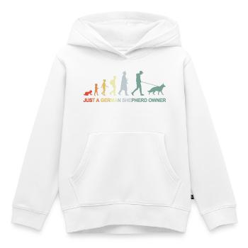 Evolution Schäferhund Besitzer - Kinder Premium Organic Hoodie - Weiß - Vorne - AI Model Kid Female (0cm)