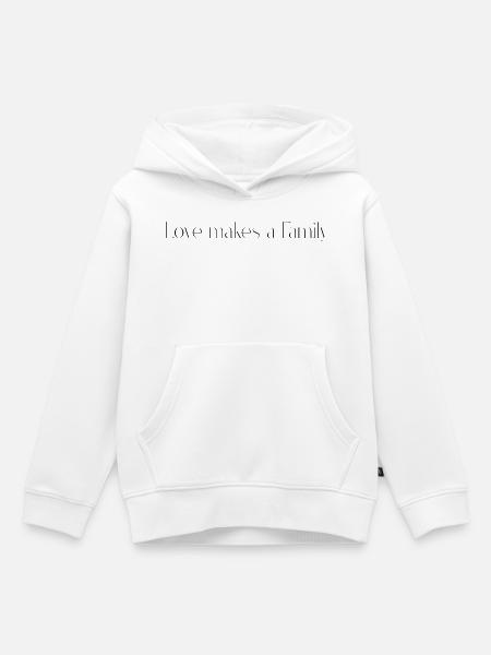 Love makes a Family - Kinder Premium Organic Hoodie - Weiß