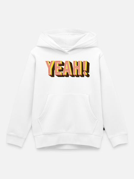 YEAH Retro Popschrift - Kinder Premium Organic Hoodie - Weiß