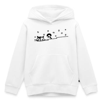 Cute cat in the snow - Kids Premium Organic Hoodie - white - Front - AI Model Kid Female (0cm)