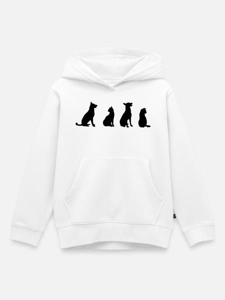 Katzen und Hunde - Kinder Premium Organic Hoodie - Weiß