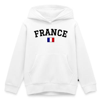 France Flagge Design Schwarz - Kinder Premium Organic Hoodie - Weiß - Vorne - AI Model Kid Female (0cm)