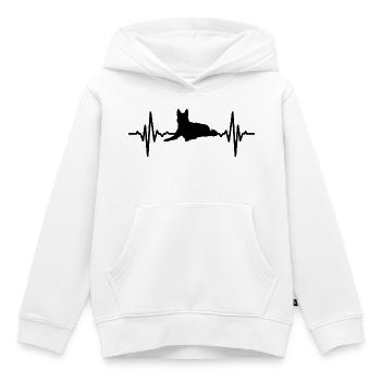 Hunde Herzlinie - Kinder Premium Organic Hoodie - Weiß - Vorne - AI Model Kid Female (0cm)