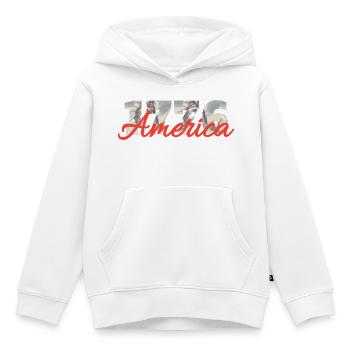 1776 America Script Overlay - Kinder Premium Organic Hoodie - Weiß - Vorne - AI Model Kid Female (0cm)