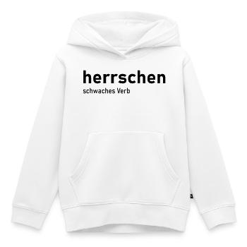 herrschen schwaches Verb - Kinder Premium Organic Hoodie - Weiß - Vorne - AI Model Kid Female (0cm)