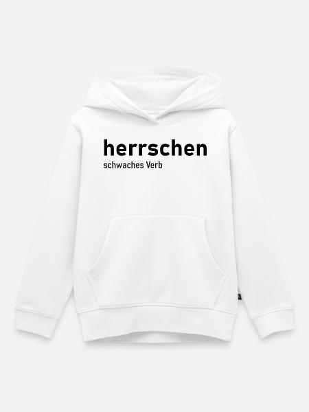 herrschen schwaches Verb - Kinder Premium Organic Hoodie - Weiß
