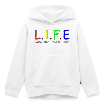 Vie - Sweat Premium à capuche enfant bio - blanc - Devant - AI Model Kid Female (0cm)