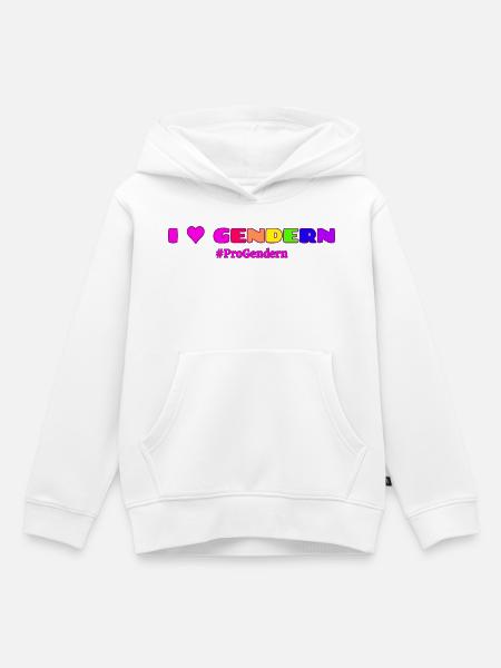 I Love Gendern Geschenkidee Pro Gendern - Kinder Premium Organic Hoodie - Weiß