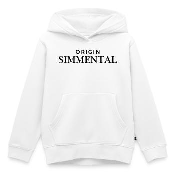Origin Simmental - Pour tous les résidents de Simmental - Sweat Premium à capuche enfant bio - blanc - Devant - AI Model Kid Female (0cm)