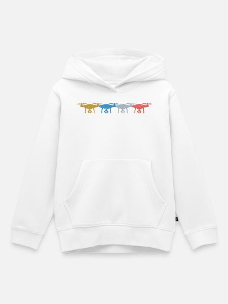 Herzschlag Drohne Drohnen - Kinder Premium Organic Hoodie - Weiß