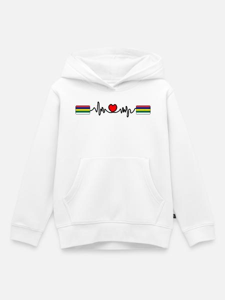 Terschelling Pulse Logo – Island Style - Kinder Premium Organic Hoodie - Weiß