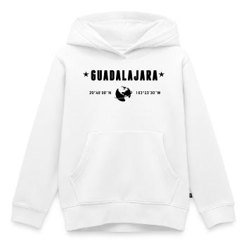 Guadalajara Mexico Coordinates Planet Earth - Kids Premium Organic Hoodie - white - Front - AI Model Kid Female (0cm)