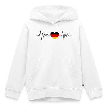 Germany Heartbeat ECG Football Fan Shirt - Kids Premium Organic Hoodie - white - Front - AI Model Kid Female (0cm)