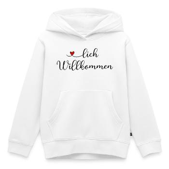Herzlich Willkommen - Kinder Premium Organic Hoodie - Weiß - Vorne - AI Model Kid Female (0cm)