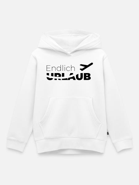Endlich Urlaub - Kinder Premium Organic Hoodie - Weiß