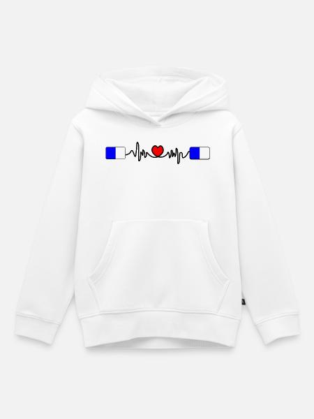 Spa Racing Heartbeat - Kinder Premium Organic Hoodie - Weiß