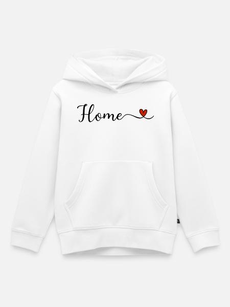Home Herz - Kinder Premium Organic Hoodie - Weiß