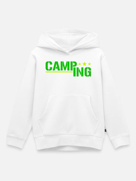 Camping - Kinder Premium Organic Hoodie - Weiß