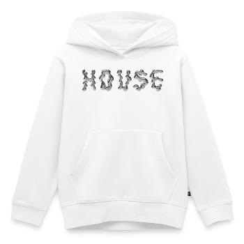 House Rave outfit - chrome haut house music  - Sweat Premium à capuche enfant bio - blanc - Devant - AI Model Kid Female (0cm)