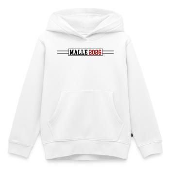 Malle 2026 - Kids Premium Organic Hoodie - white - Front - AI Model Kid Female (0cm)