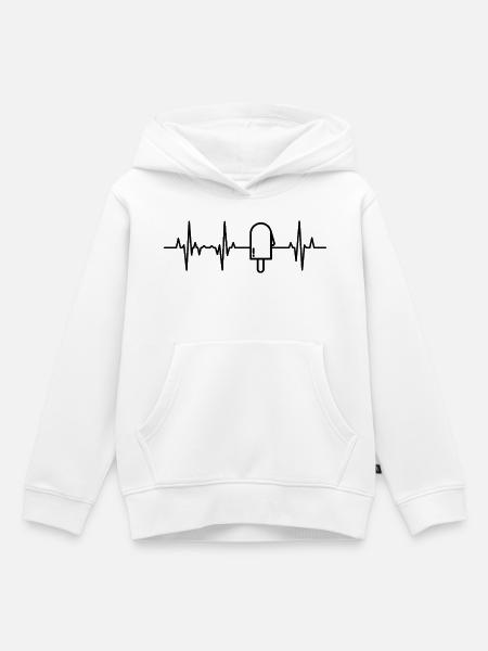 Wassereis Herzklopfen - Kinder Premium Organic Hoodie - Weiß