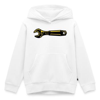 Tournevis mécanique d’outil à molette - Sweat Premium à capuche enfant bio - blanc - Devant - AI Model Kid Female (0cm)
