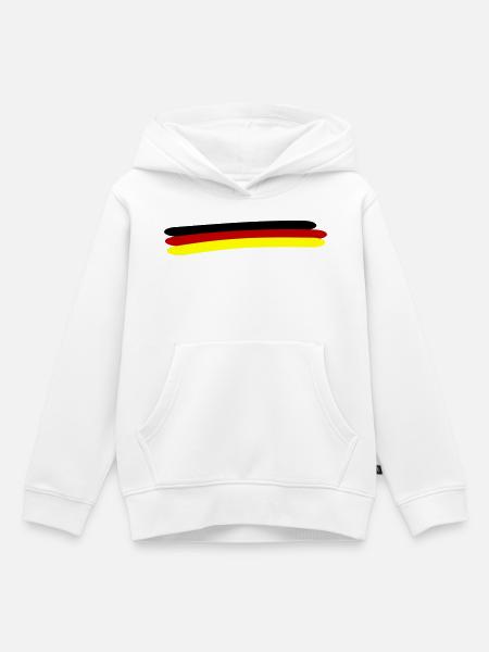 Deutschland Fahne Linie - Kinder Premium Organic Hoodie - Weiß