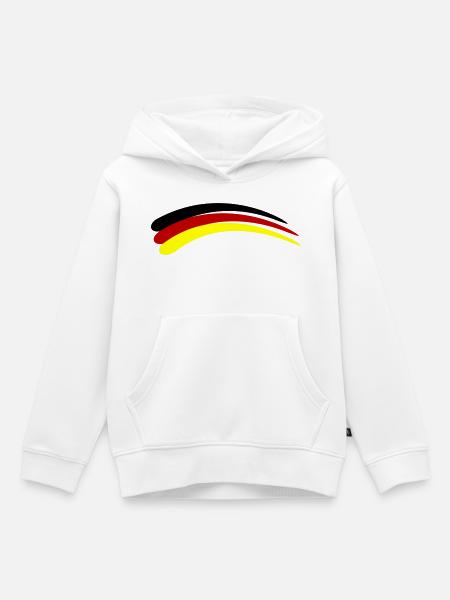 Deutschland Fahne Linie - Kinder Premium Organic Hoodie - Weiß