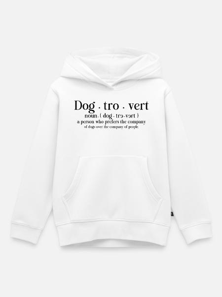 Dogtrovertiert Introvertiert Hundebesitzer - Kinder Premium Organic Hoodie - Weiß