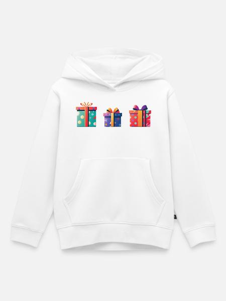 Festliche Geschenkboxen Farbspiele - Kinder Premium Organic Hoodie - Weiß