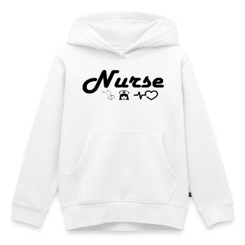 Nurse_Black - Sweat Premium à capuche enfant bio - blanc - Devant - AI Model Kid Female (0cm)