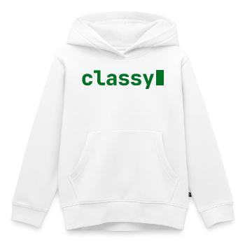classe | Humeur du développeur | sombre - Sweat Premium à capuche enfant bio - blanc - Devant - AI Model Kid Female (0cm)